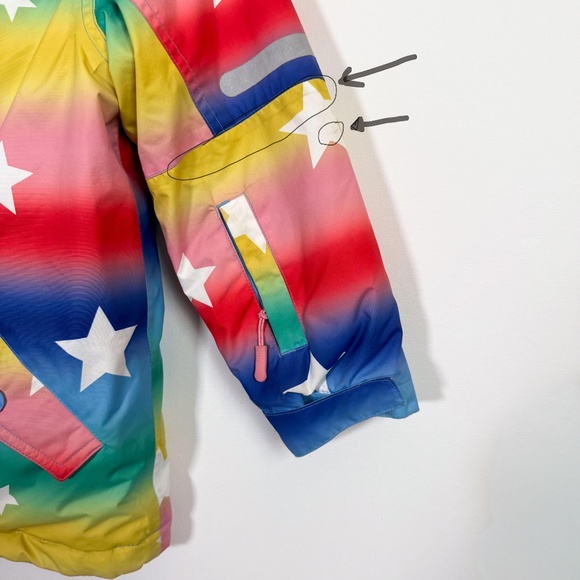 Kids BODEN Magical Rainbow Star Winter Hood Winter Snow Ski Coat Size 6-7 Years - Picture 11 of 12